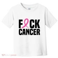 Fuck Cancer Breast Cancer Awareness Gift Retro Distressed Toddler T-Shirt thumb 0