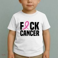 Fuck Cancer Breast Cancer Awareness Gift Retro Distressed Toddler T-Shirt thumb 2