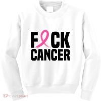Fuck Cancer Breast Cancer Awareness Gift Retro Distressed Kids Sweatshirt thumb 0