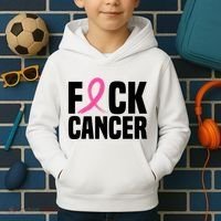 Fuck Cancer Breast Cancer Awareness Gift Retro Distressed Kids Hoodie thumb 2