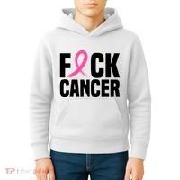 Fuck Cancer Breast Cancer Awareness Gift Retro Distressed Kids Hoodie thumb 4