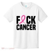 Fuck Cancer Breast Cancer Awareness Gift Retro Distressed Kids T-Shirt thumb 0