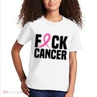 Fuck Cancer Breast Cancer Awareness Gift Retro Distressed Kids T-Shirt thumb 2