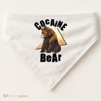 Funny Cocaine Bear USA-Made Doggie Bandana thumb 0