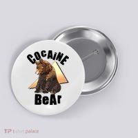 Funny Cocaine Bear Button thumb 0