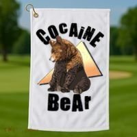 Funny Cocaine Bear Golf Towel thumb 1