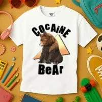 Funny Cocaine Bear Kids T-Shirt thumb 3