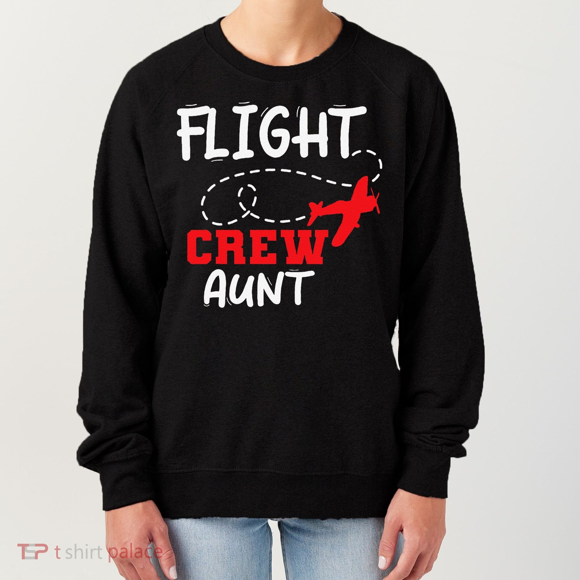 Flight Crew Birthday Aunt Airplane Matching Family Women's Sweatshirt