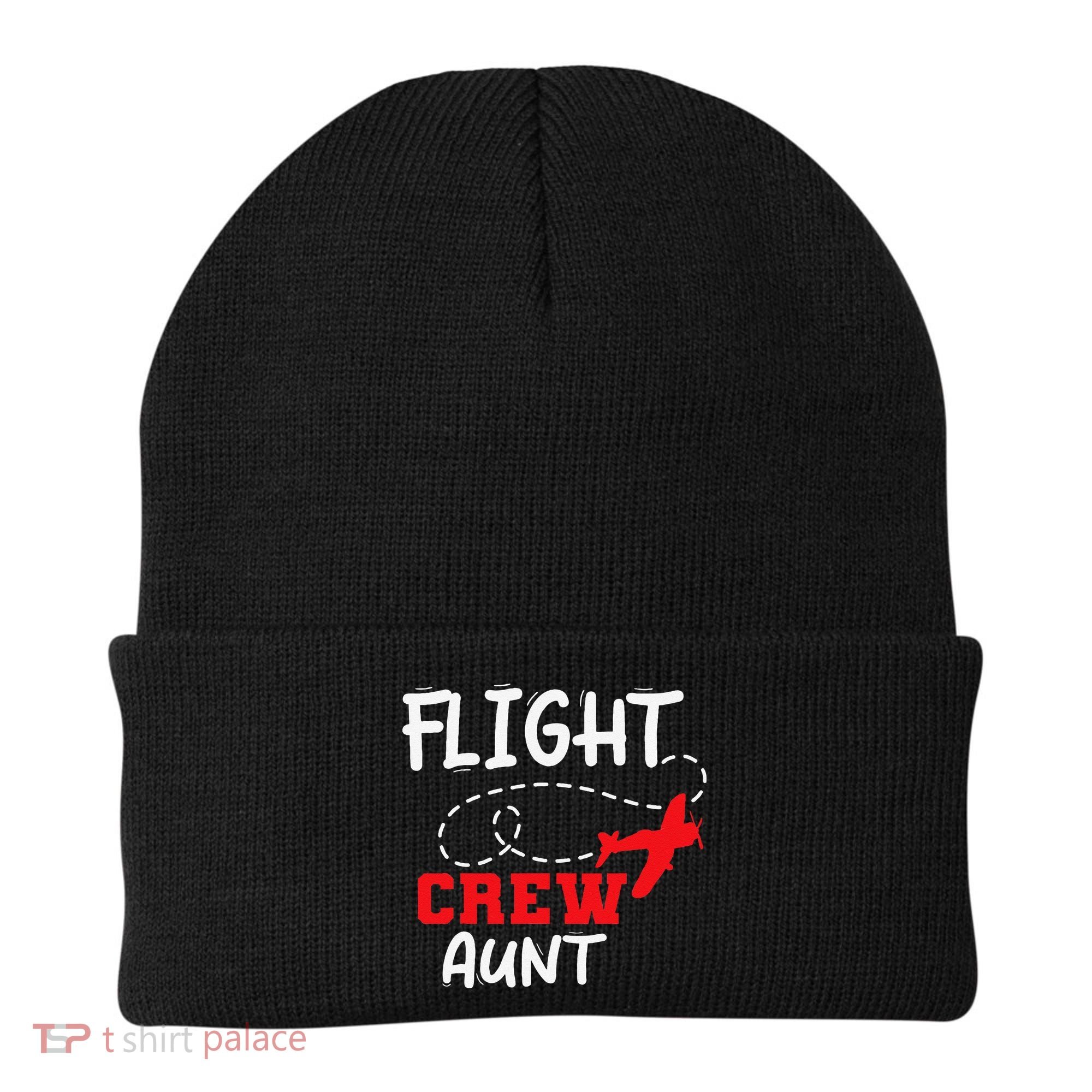 Flight Crew Birthday Aunt Airplane Matching Family Beanie