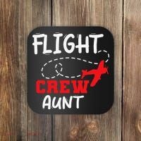 Flight Crew Birthday Aunt Airplane Matching Family Coaster thumb 0
