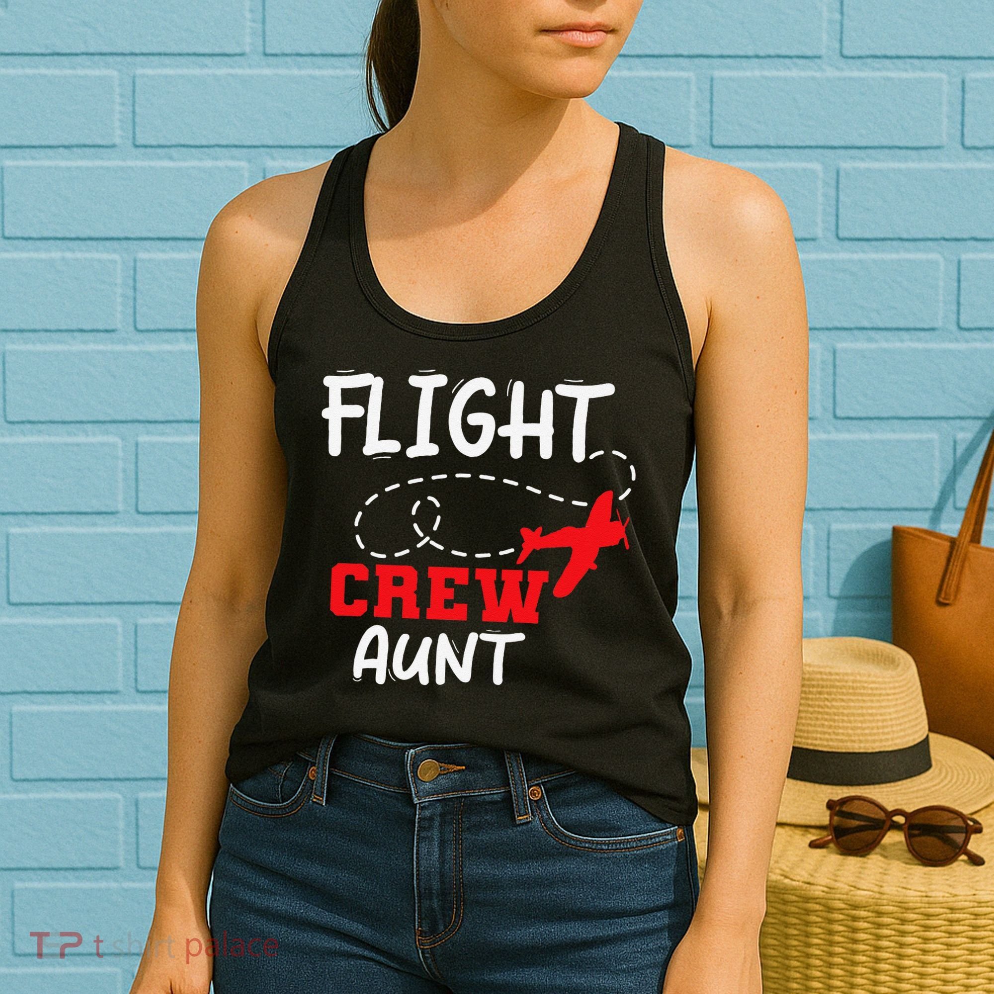 Flight Crew Birthday Aunt Airplane Matching Family Women's Tank Top
