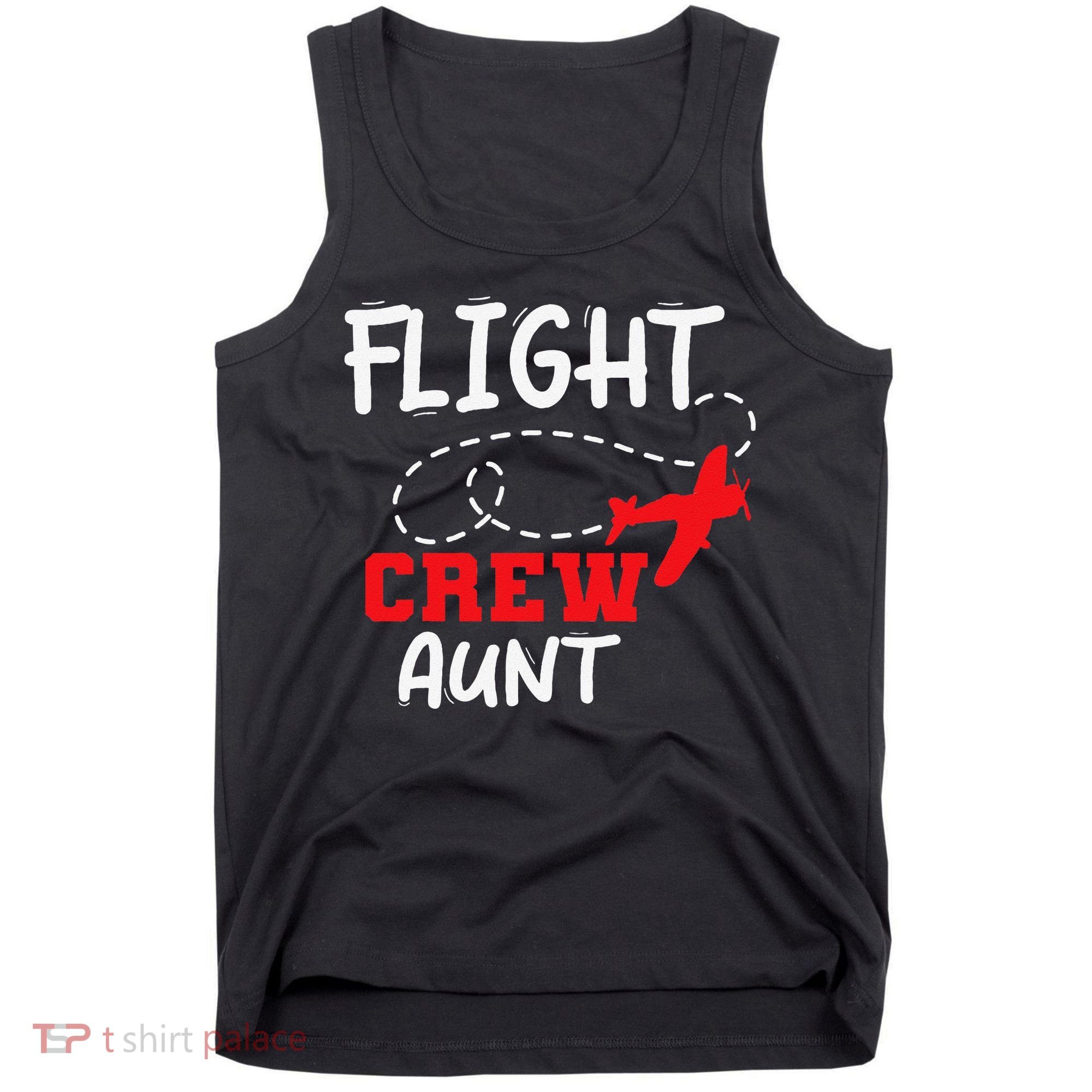 Flight Crew Birthday Aunt Airplane Matching Family Tank Top