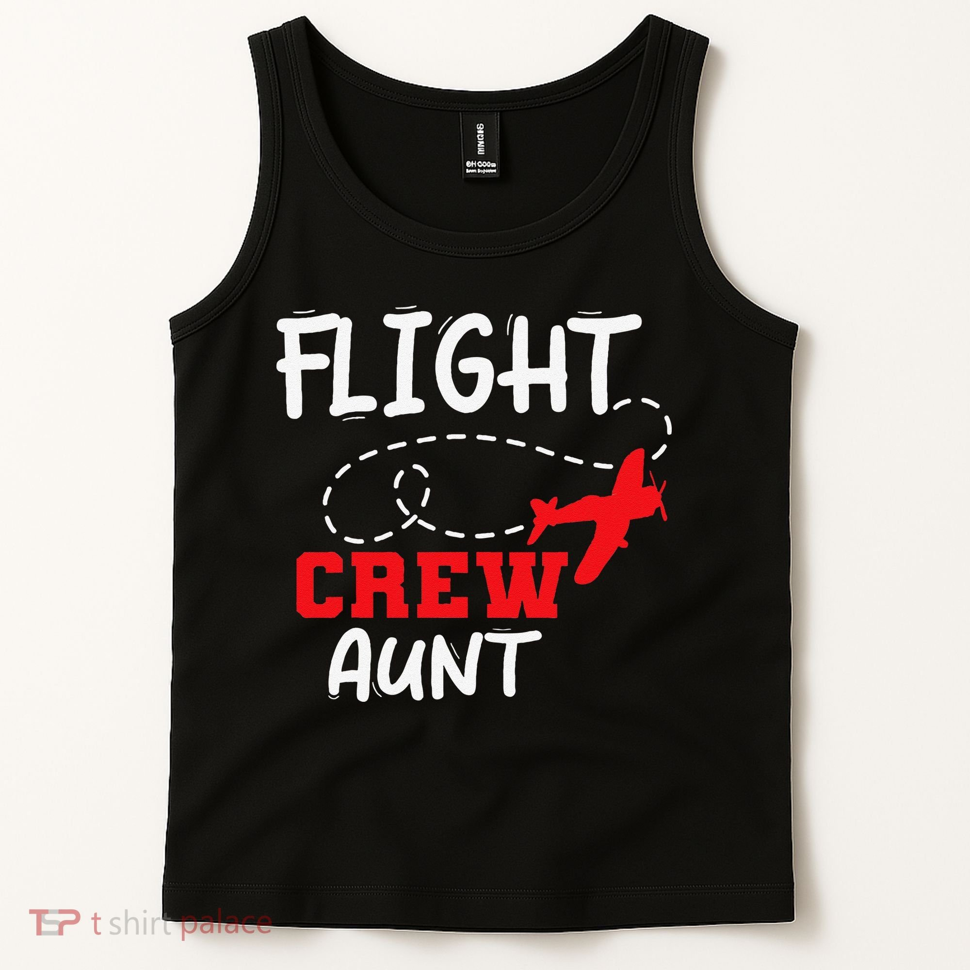 Flight Crew Birthday Aunt Airplane Matching Family Tank Top
