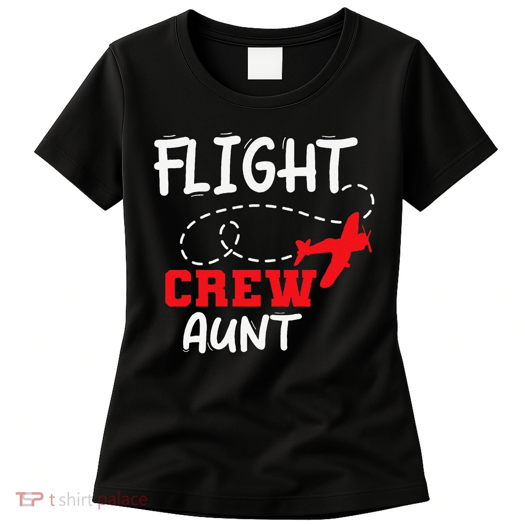 Flight Crew Birthday Aunt Airplane Matching Family Women's T-Shirt