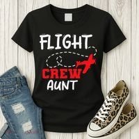 Flight Crew Birthday Aunt Airplane Matching Family Women's T-Shirt thumb 3