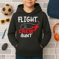 Flight Crew Birthday Aunt Airplane Matching Family Kids Hoodie thumb 2