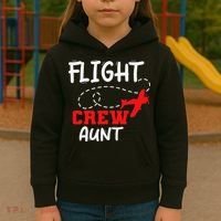 Flight Crew Birthday Aunt Airplane Matching Family Kids Hoodie thumb 3