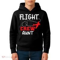 Flight Crew Birthday Aunt Airplane Matching Family Kids Hoodie thumb 4
