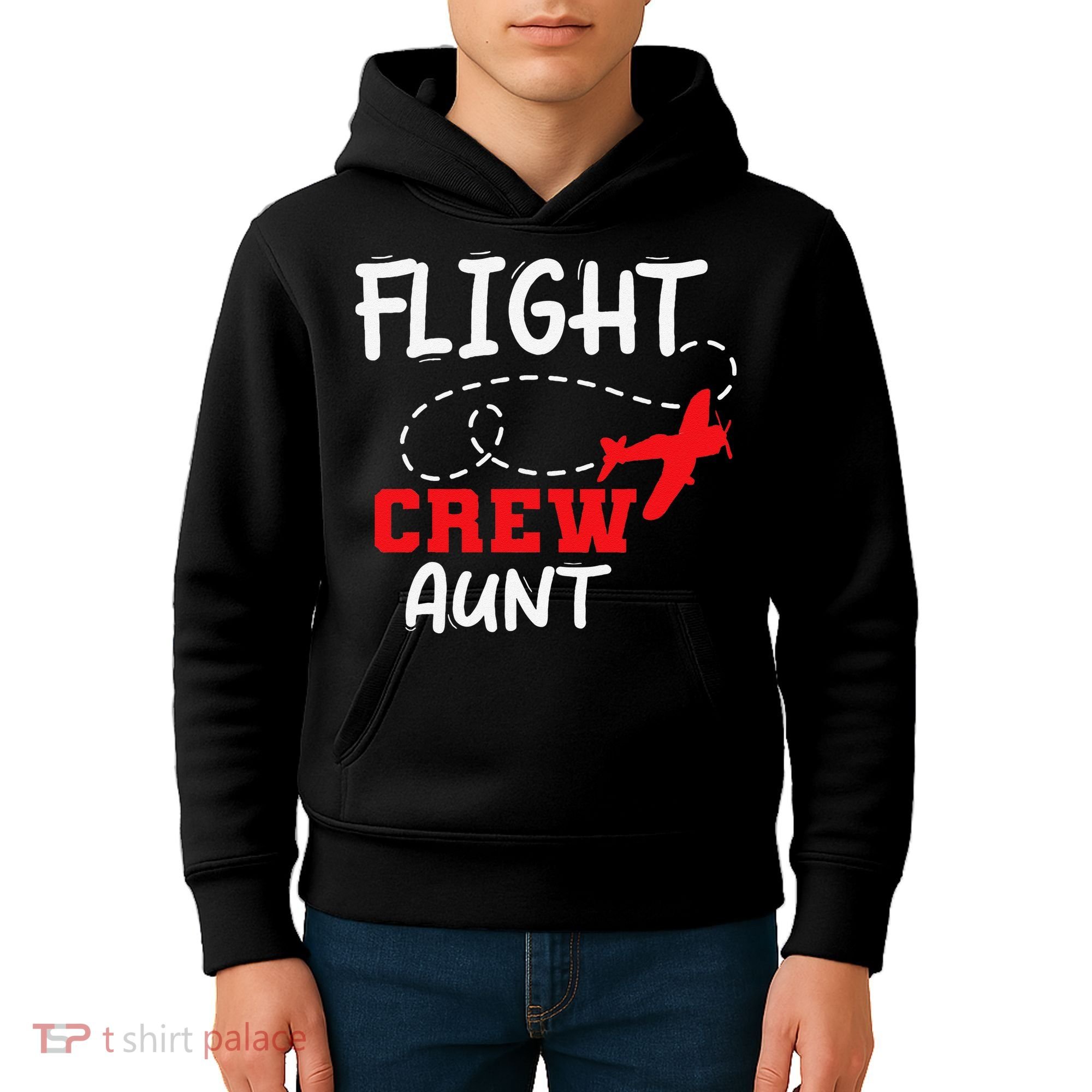 Flight Crew Birthday Aunt Airplane Matching Family Kids Hoodie