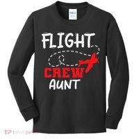 Flight Crew Birthday Aunt Airplane Matching Family Kids Long Sleeve Shirt thumb 0