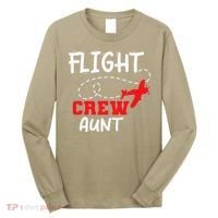 Flight Crew Birthday Aunt Airplane Matching Family Long Sleeve Shirt thumb 0