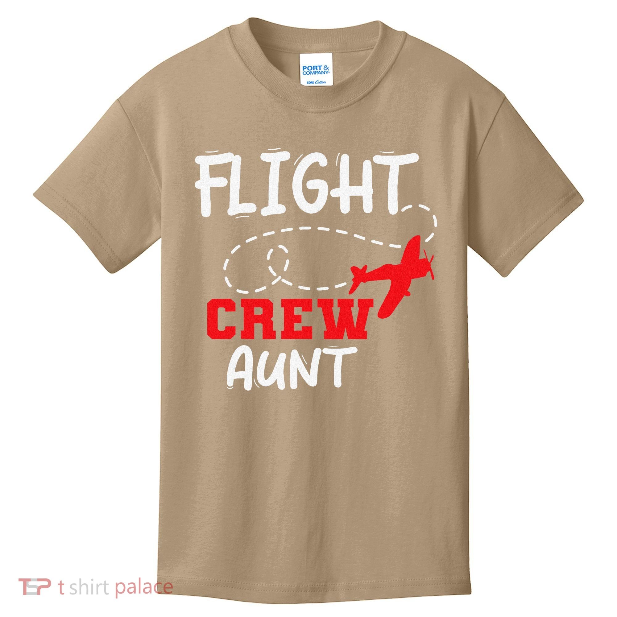 Flight Crew Birthday Aunt Airplane Matching Family Kids T-Shirt