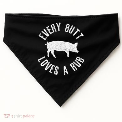 Funny Chef Bbq Grilling Smoking Every But Loves A Rub Gift Cute Gift USA-Made Doggie Bandana