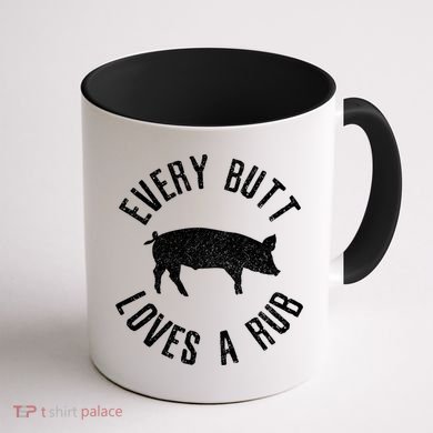 Funny Chef Bbq Grilling Smoking Every But Loves A Rub Gift Cute Gift Coffee Mug back