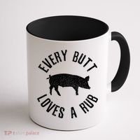 Funny Chef Bbq Grilling Smoking Every But Loves A Rub Gift Cute Gift Coffee Mug thumb 1