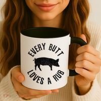 Funny Chef Bbq Grilling Smoking Every But Loves A Rub Gift Cute Gift Coffee Mug thumb 3