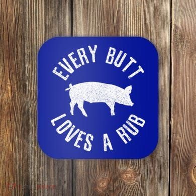 Funny Chef Bbq Grilling Smoking Every But Loves A Rub Gift Cute Gift Coaster