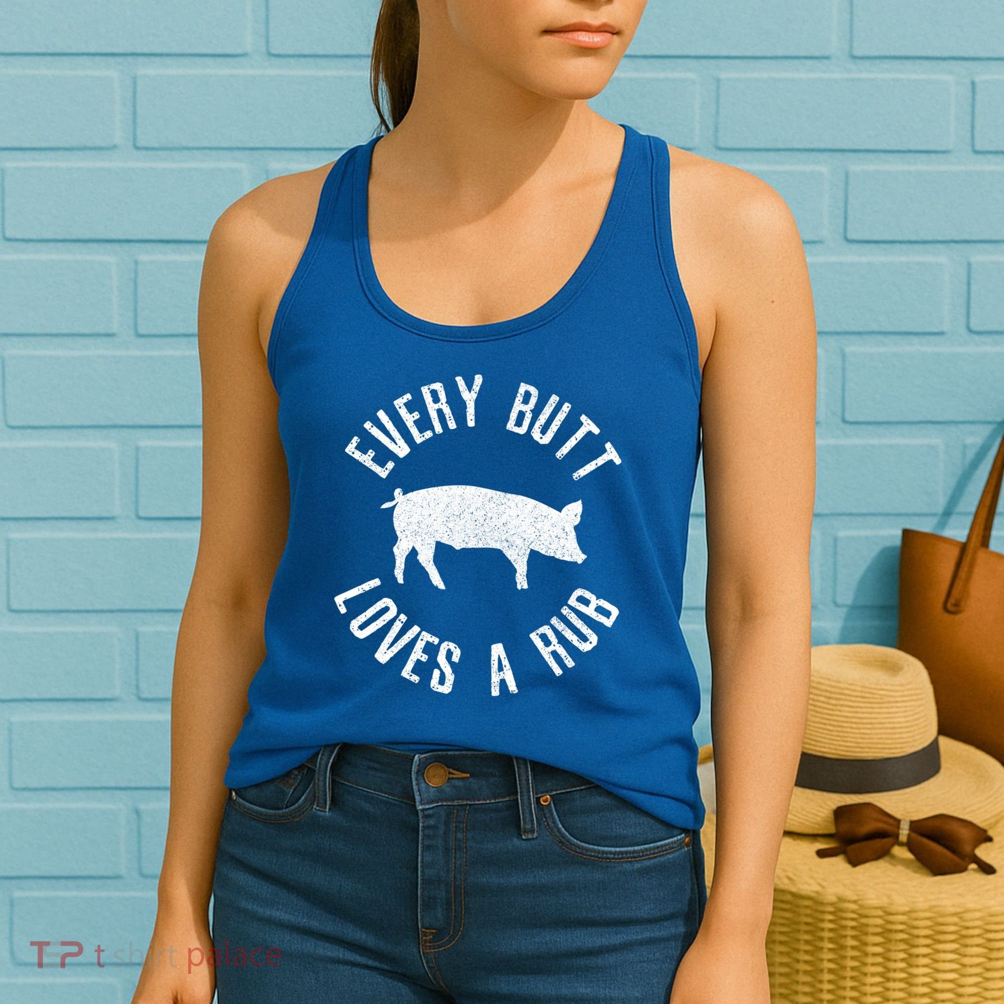 Funny Chef Bbq Grilling Smoking Every But Loves A Rub Gift Cute Gift Women's Tank Top
