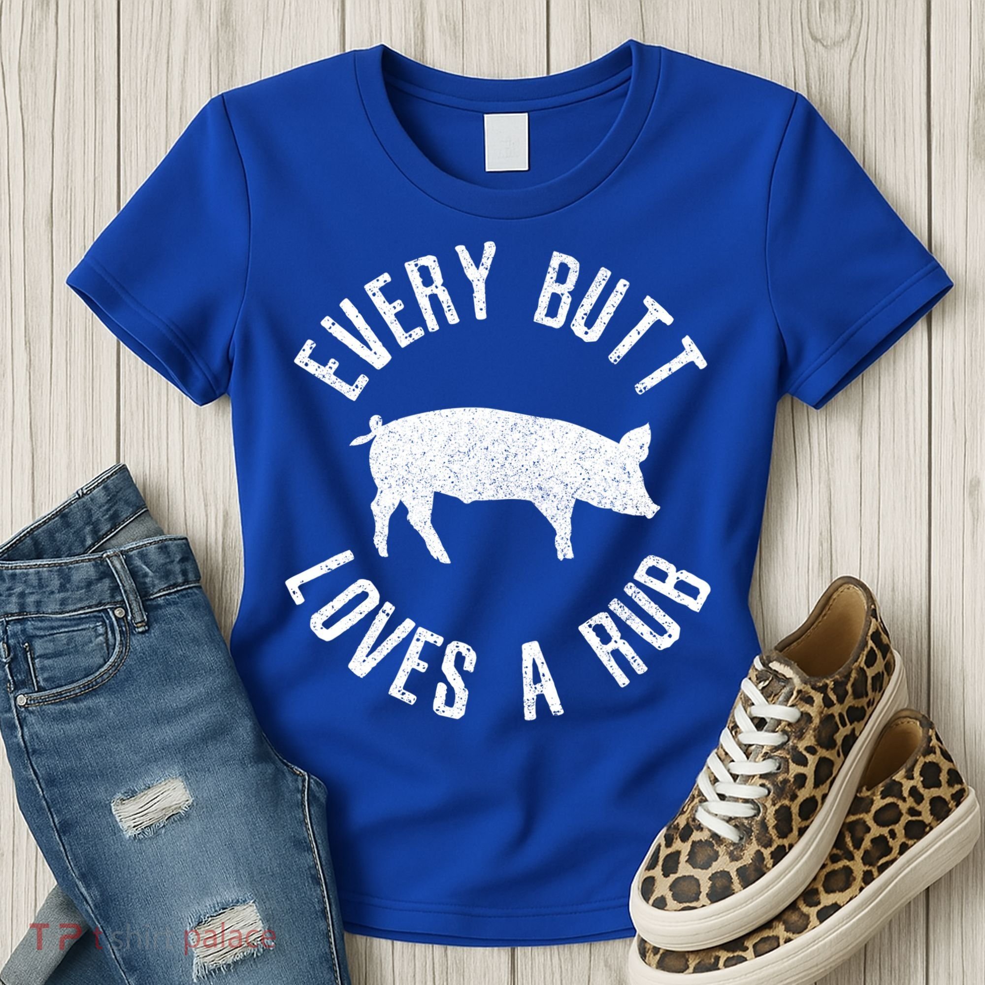 Funny Chef Bbq Grilling Smoking Every But Loves A Rub Gift Cute Gift Women's T-Shirt
