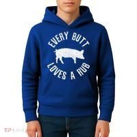 Funny Chef Bbq Grilling Smoking Every But Loves A Rub Gift Cute Gift Kids Hoodie thumb 4