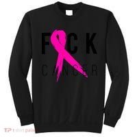 Fuck Cancer Breast Cancer Awareness Retro Distressed Sweatshirt thumb 0