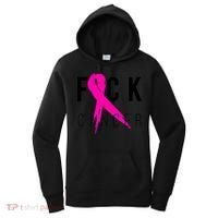 Fuck Cancer Breast Cancer Awareness Retro Distressed Women's Hoodie thumb 0