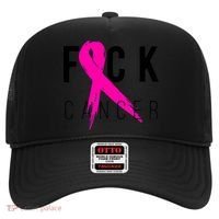 Fuck Cancer Breast Cancer Awareness Retro Distressed Hat thumb 0