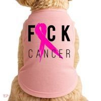 Fuck Cancer Breast Cancer Awareness Retro Distressed Doggie Tank thumb 0