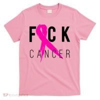 Fuck Cancer Breast Cancer Awareness Retro Distressed T-Shirt thumb 0