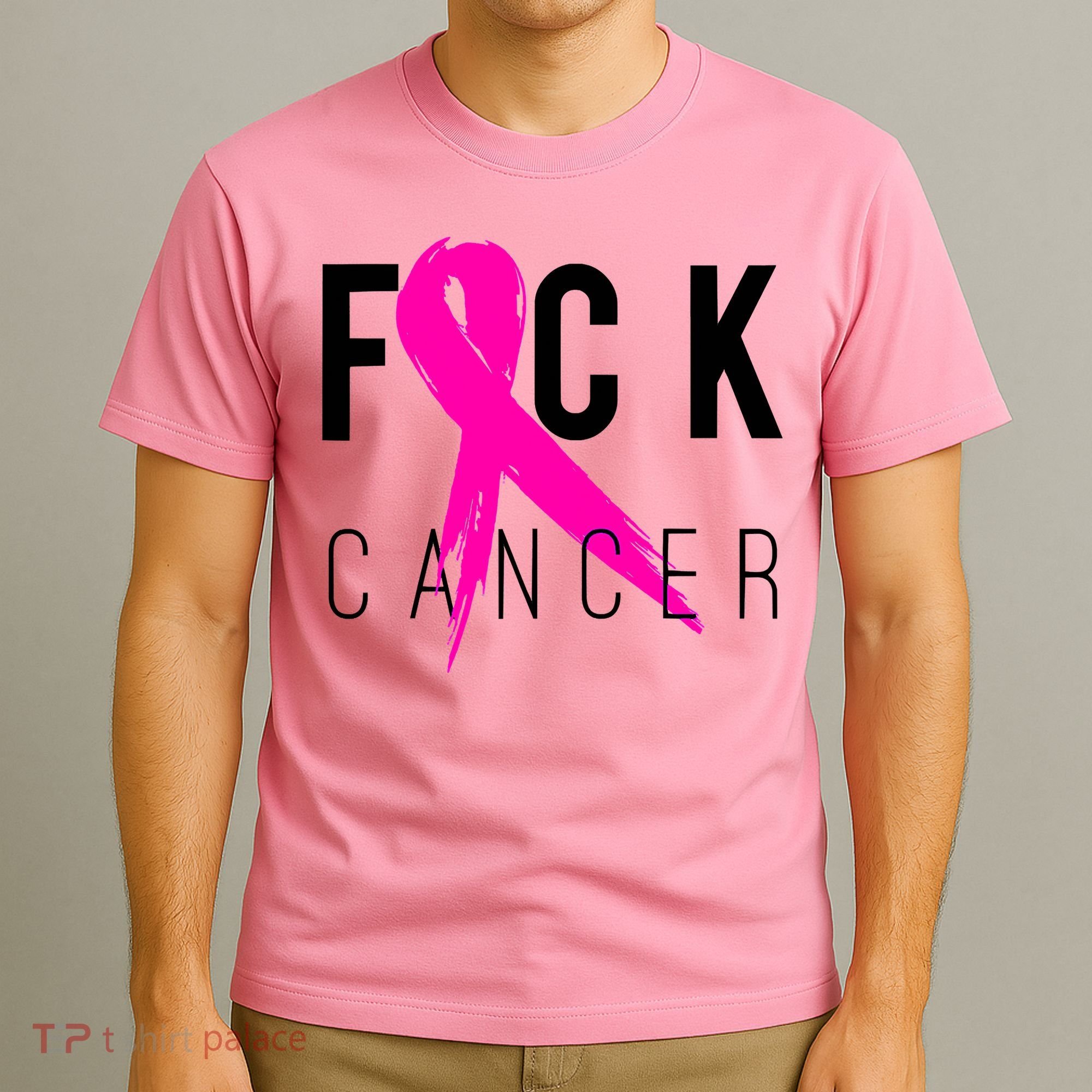 Fuck Cancer Breast Cancer Awareness Retro Distressed T-Shirt