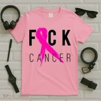 Fuck Cancer Breast Cancer Awareness Retro Distressed T-Shirt thumb 5