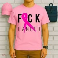 Fuck Cancer Breast Cancer Awareness Retro Distressed T-Shirt thumb 6