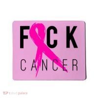 Fuck Cancer Breast Cancer Awareness Retro Distressed Mousepad thumb 0