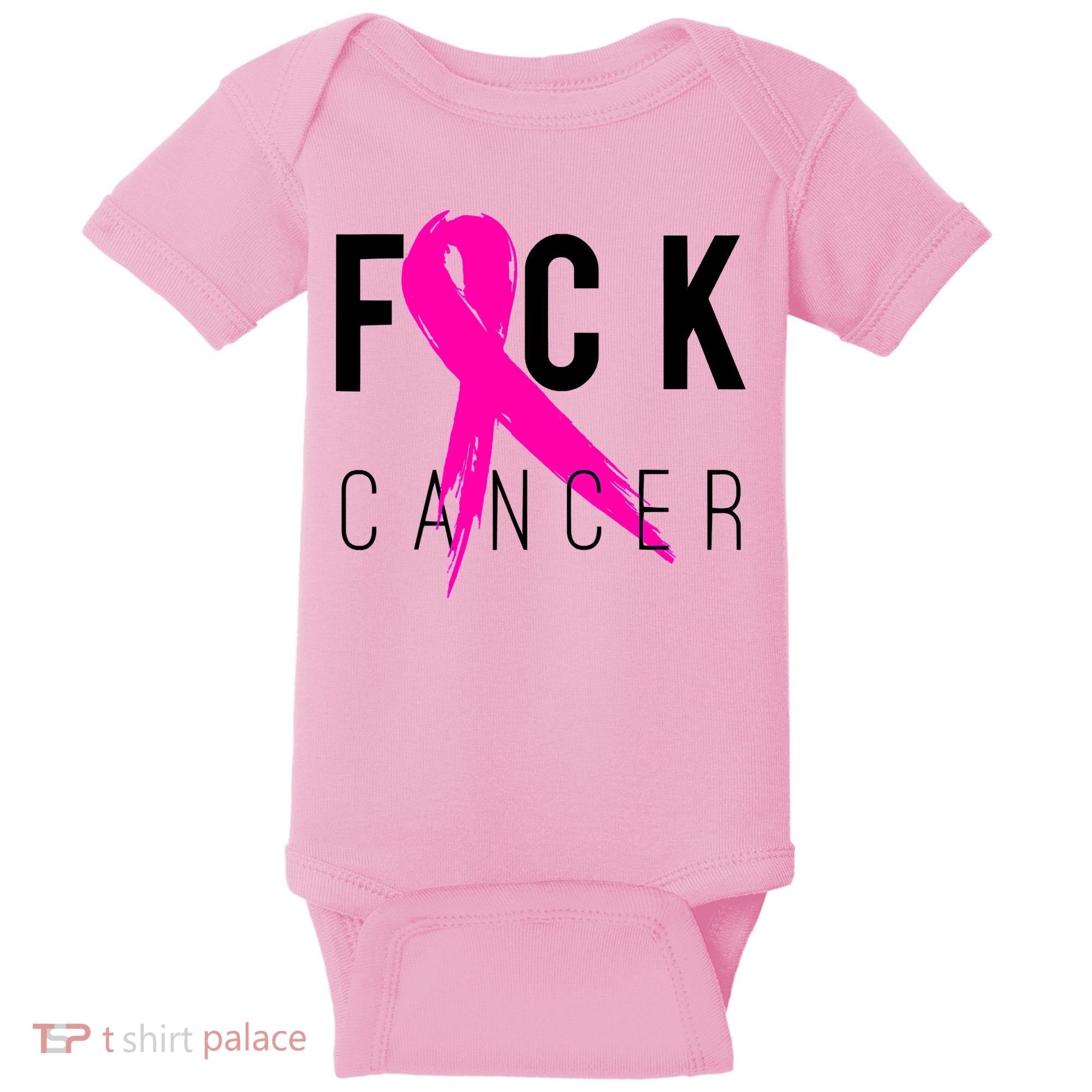 Fuck Cancer Breast Cancer Awareness Retro Distressed Baby Bodysuit