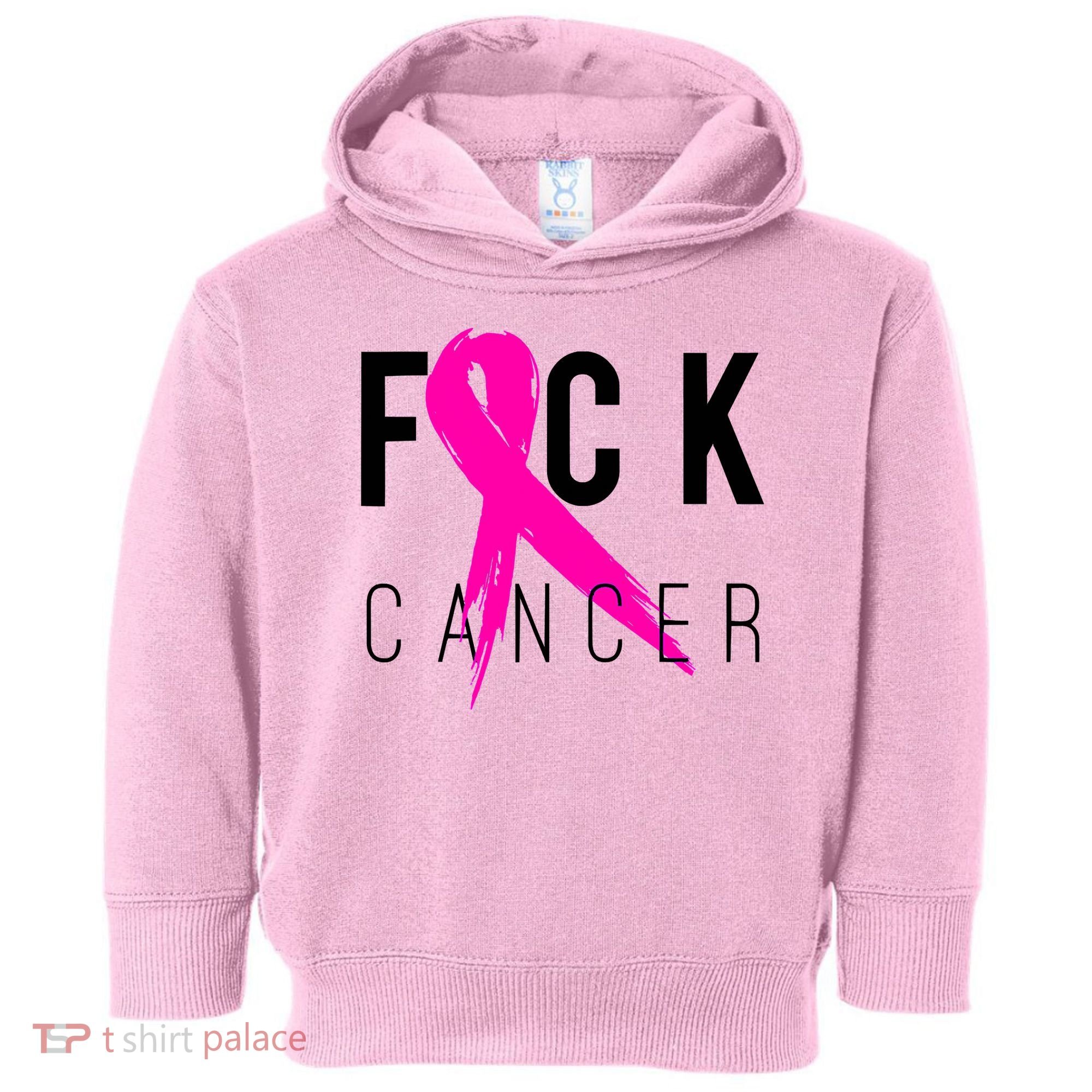 Fuck Cancer Breast Cancer Awareness Retro Distressed Toddler Hoodie