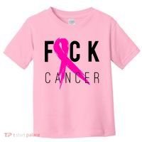 Fuck Cancer Breast Cancer Awareness Retro Distressed Toddler T-Shirt thumb 0