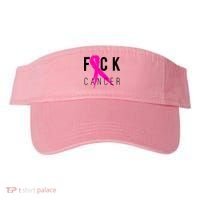 Fuck Cancer Breast Cancer Awareness Retro Distressed Visor thumb 0