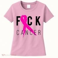 Fuck Cancer Breast Cancer Awareness Retro Distressed Women's T-Shirt thumb 0