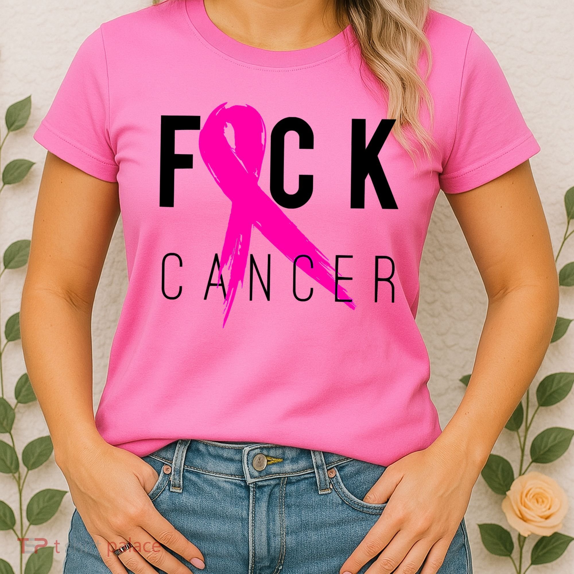 Fuck Cancer Breast Cancer Awareness Retro Distressed Women's T-Shirt