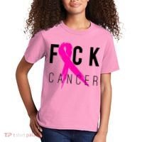 Fuck Cancer Breast Cancer Awareness Retro Distressed Kids T-Shirt thumb 2